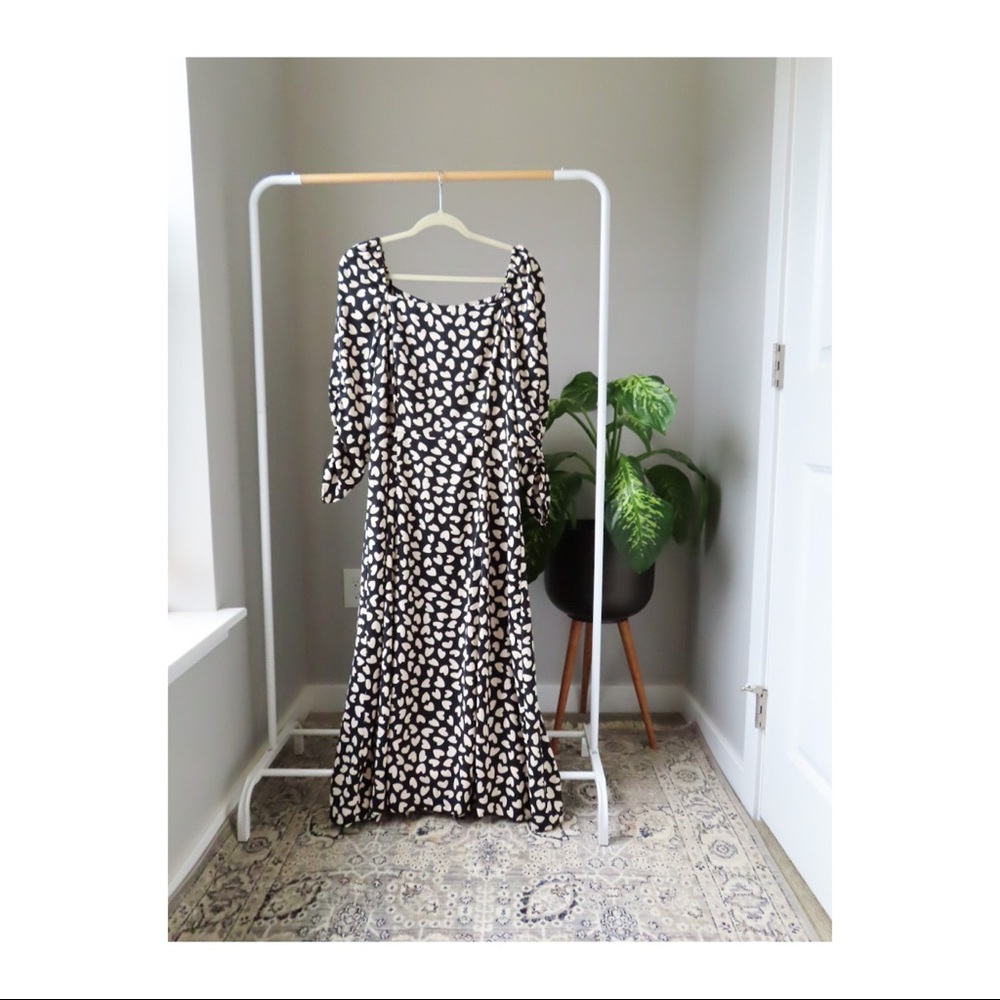 ANN TAYLOR Heart Square Neck Midi Dress - Size 12